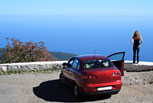 Car stopped at a view point
