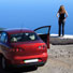 Car stopped at a view point